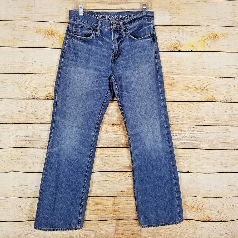 AE American Eagle Jeans Mens Size 29 x 30 Blue Distressed 5 Pocket Denim Pants